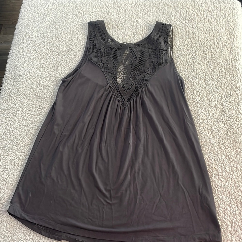Gray medium crochet top tank top